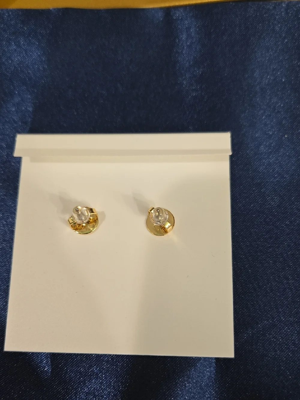 SALE! Tory Burch Green Enamel Logo Stud Earrings